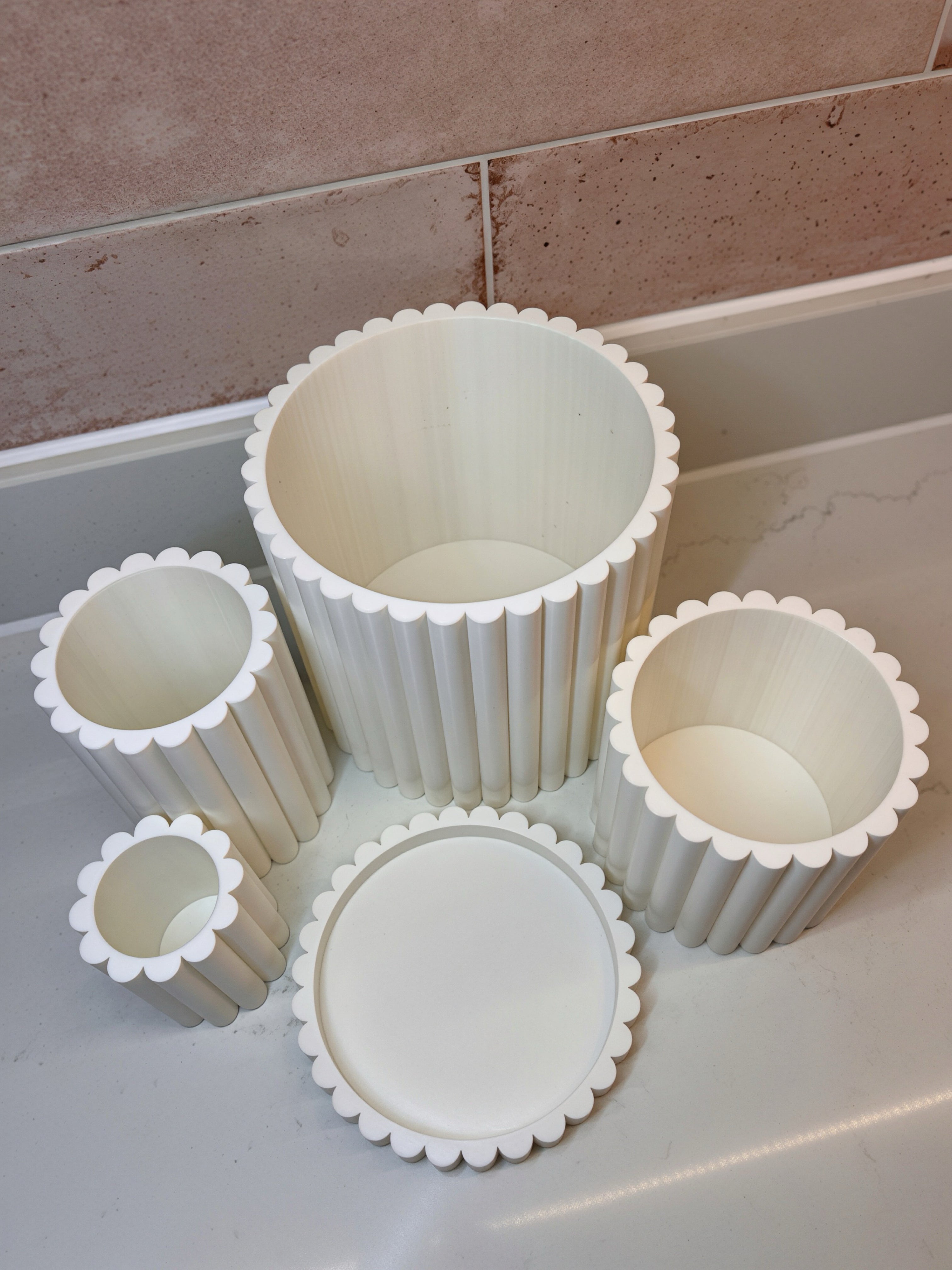 Fluted vanity collection