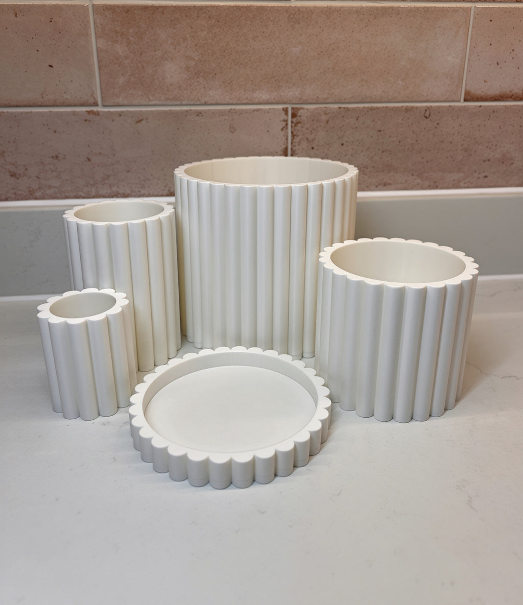 Fluted vanity collection
